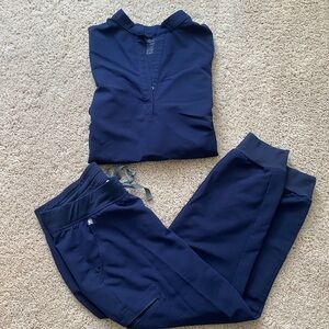Women’s navy blue figs scrub set